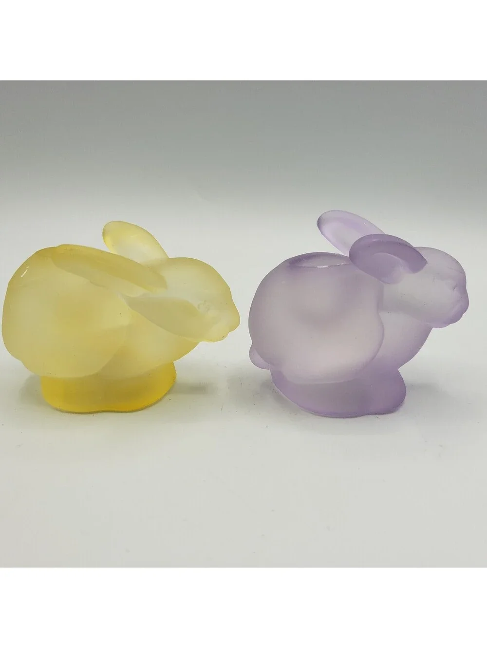 Celebration Taper Candle Holders In Box Frosted Glass Bunny Rabbits Easter